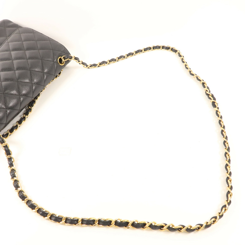 CHANEL 牛皮皮革Large Classic金扣鏈帶肩背袋-4