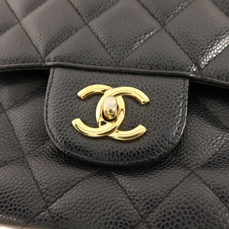 CHANEL 牛皮皮革Large Classic金扣鏈帶肩背袋-10