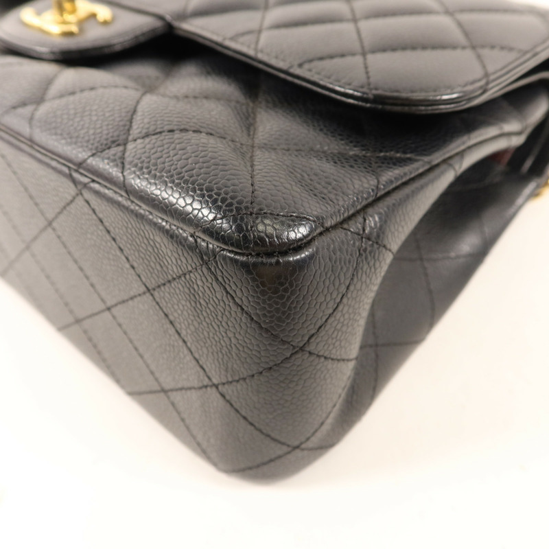 CHANEL 牛皮皮革Large Classic金扣鏈帶肩背袋-12