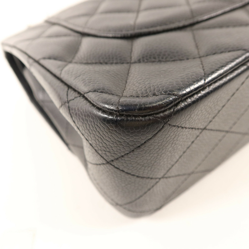 CHANEL 牛皮皮革Large Classic金扣鏈帶肩背袋-15