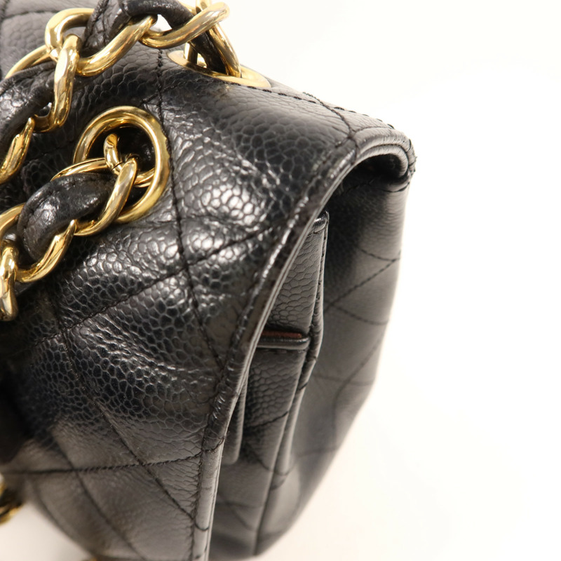 CHANEL 牛皮皮革Large Classic金扣鏈帶肩背袋-16