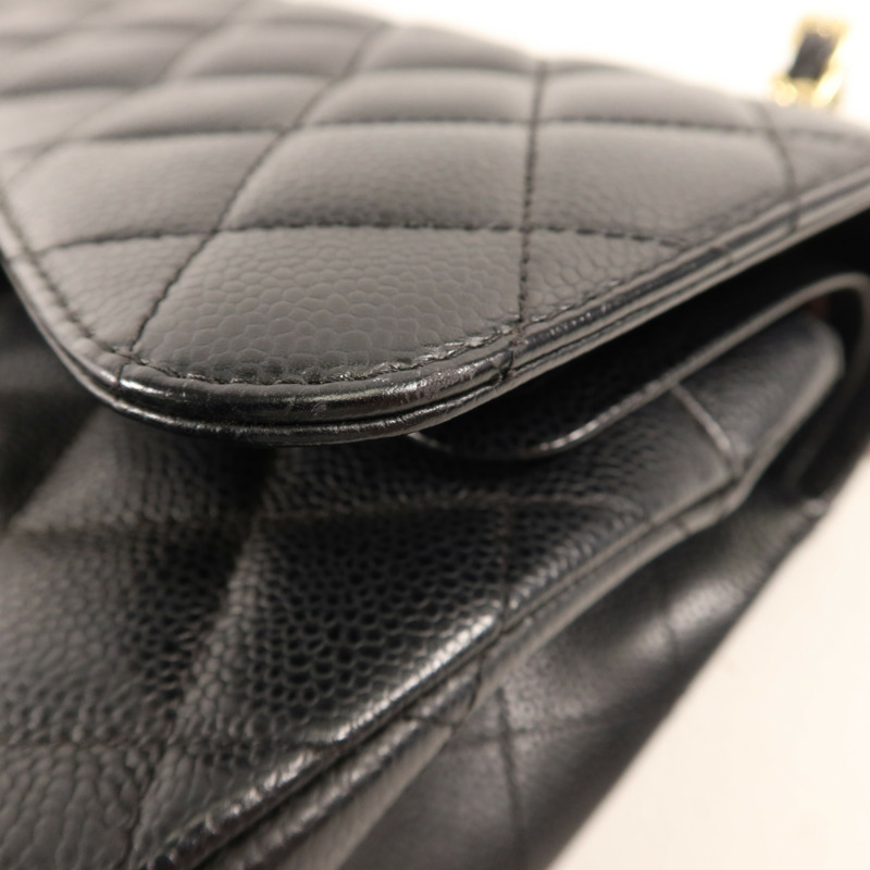 CHANEL 牛皮皮革Large Classic金扣鏈帶肩背袋-17