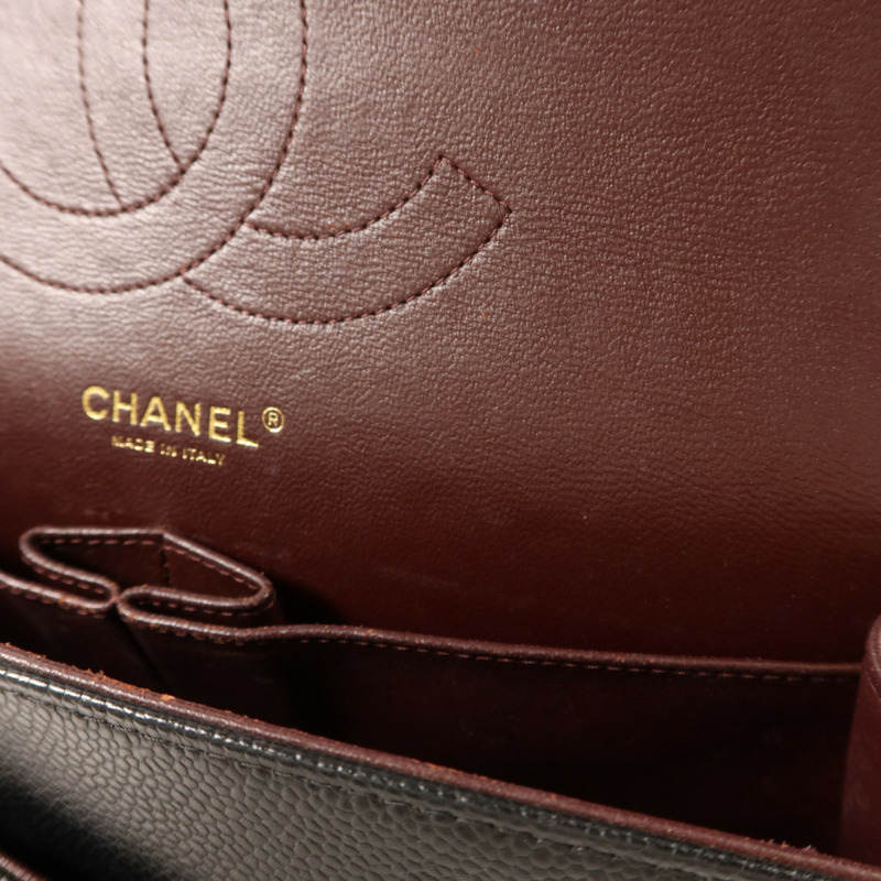 CHANEL 牛皮皮革Large Classic金扣鏈帶肩背袋-19