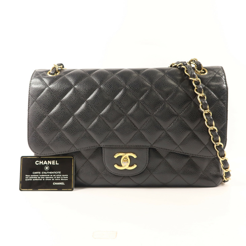 CHANEL 牛皮皮革Large Classic金扣鏈帶肩背袋-24