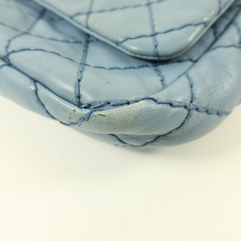 CHANEL 牛皮皮革Matelasse Chain Shoulder銀扣肩背袋-11