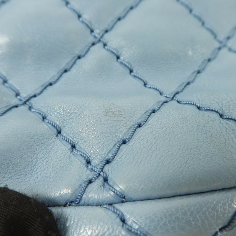 CHANEL 牛皮皮革Matelasse Chain Shoulder銀扣肩背袋-16