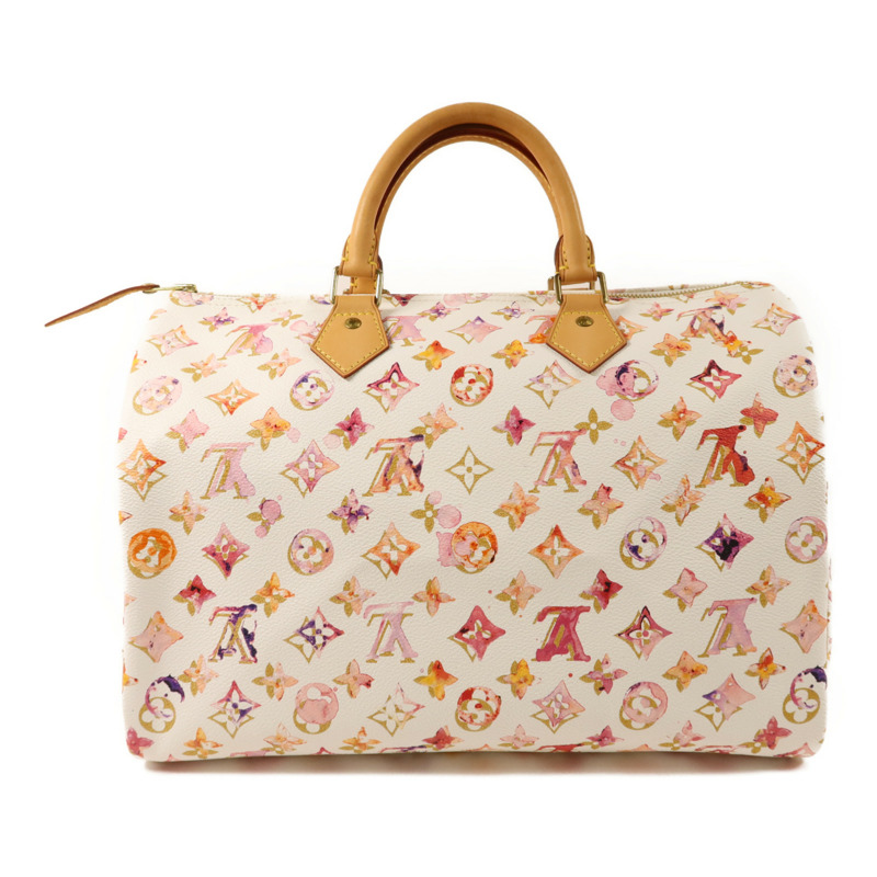LOUIS VUITTON Monogram Watercolor Speedy 35金扣手挽袋-1