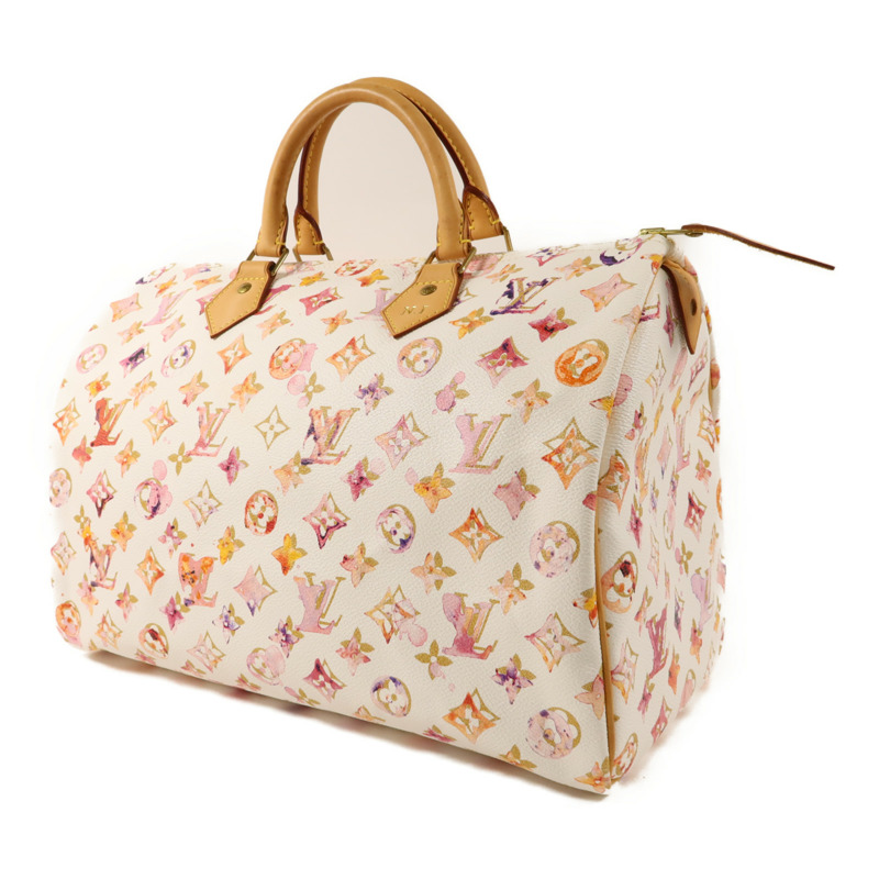 LOUIS VUITTON Monogram Watercolor Speedy 35金扣手挽袋-2
