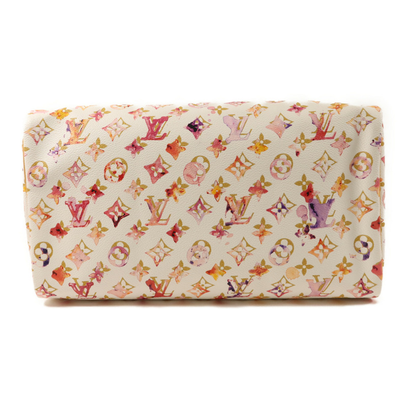 LOUIS VUITTON Monogram Watercolor Speedy 35金扣手挽袋-3