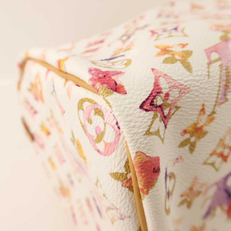 LOUIS VUITTON Monogram Watercolor Speedy 35金扣手挽袋-14
