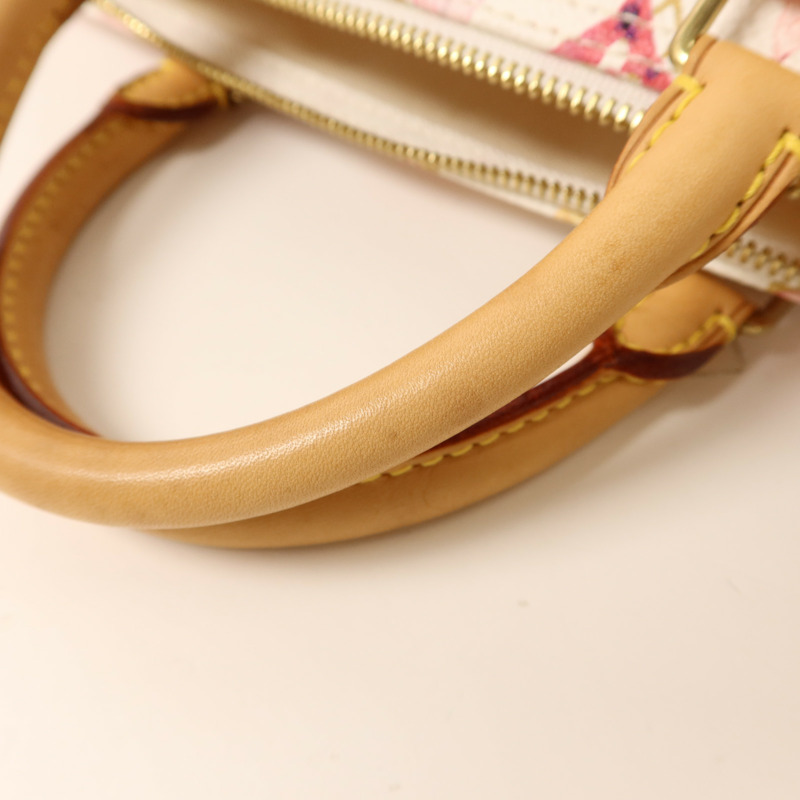 LOUIS VUITTON Monogram Watercolor Speedy 35金扣手挽袋-16