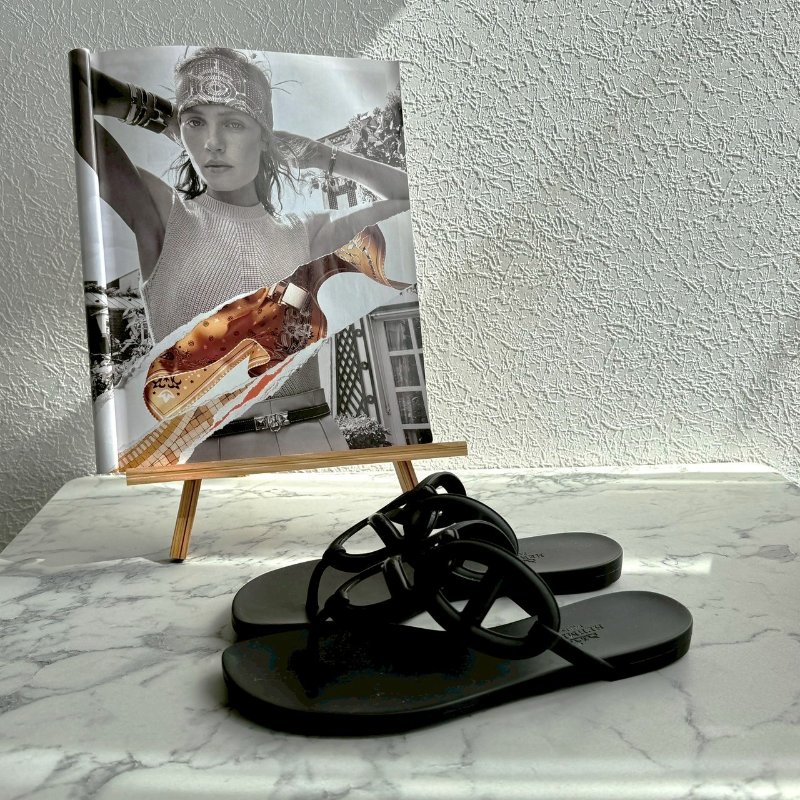 ❤️超級新 Hermes 黑色豬鼻子涼鞋38-0