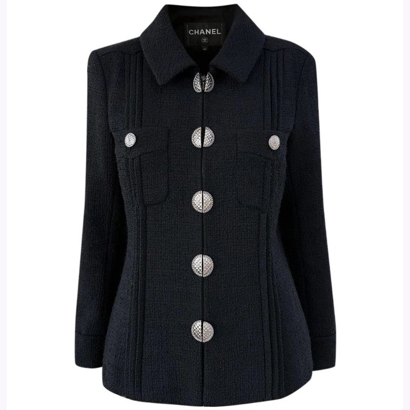 Chanel 2017 春度假系列（Paris-Cuba Collection） 黑色粗花呢外套-0