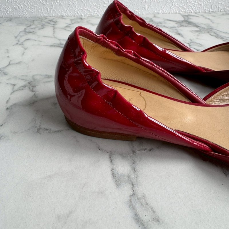💝高級感拉滿 RV 紅色方形造型平底鞋-5