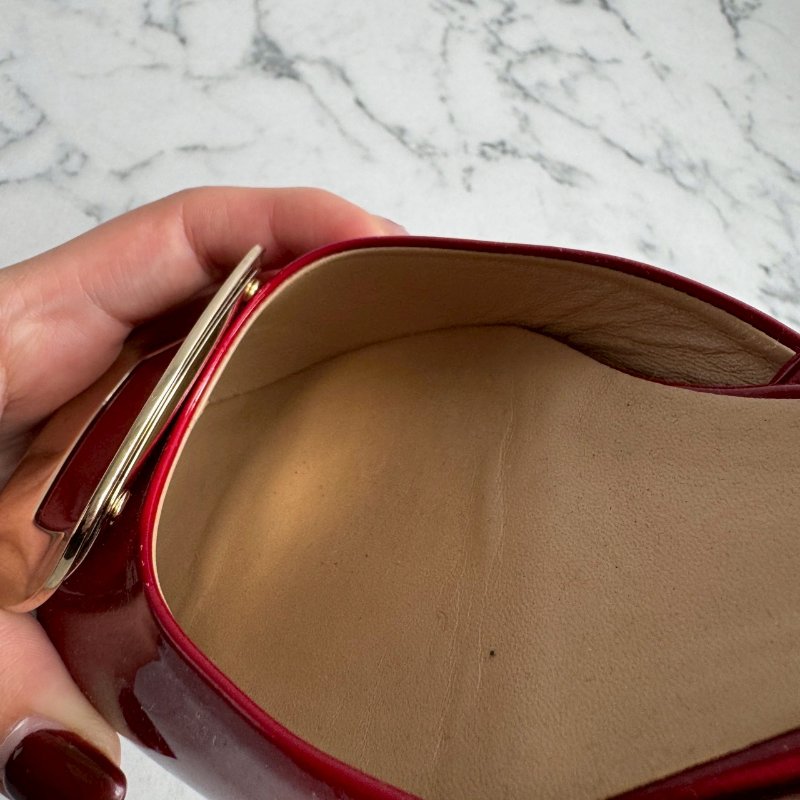 💝高級感拉滿 RV 紅色方形造型平底鞋-8