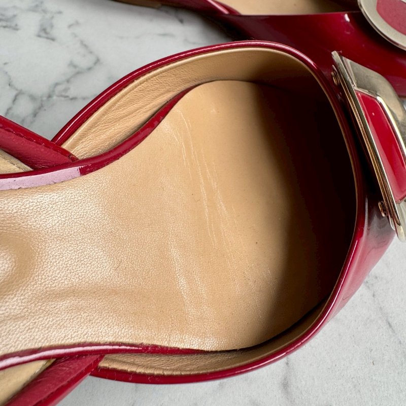 💝高級感拉滿 RV 紅色方形造型平底鞋-12