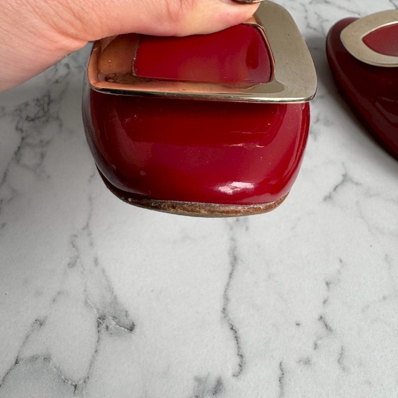 💝高級感拉滿 RV 紅色方形造型平底鞋-19