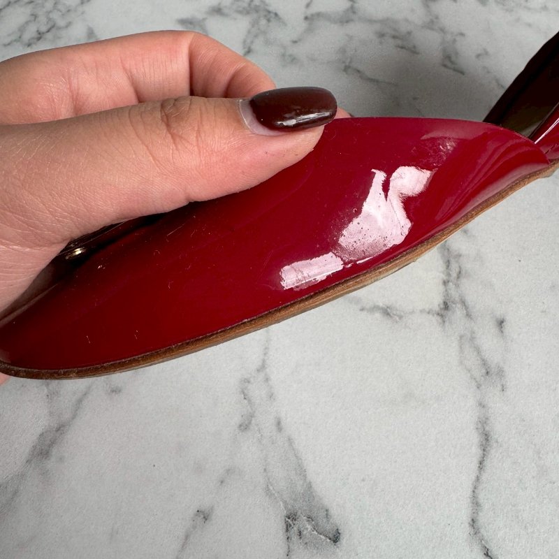 💝高級感拉滿 RV 紅色方形造型平底鞋-20