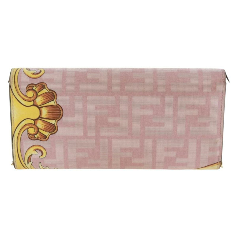 【日本直送】FENDI 鏈條錢包 Fendace Versace 聯名款 PVC 粉紅色金色 正品 BA10530SAV-1