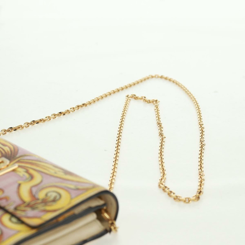 【日本直送】FENDI 鏈條錢包 Fendace Versace 聯名款 PVC 粉紅色金色 正品 BA10530SAV-13