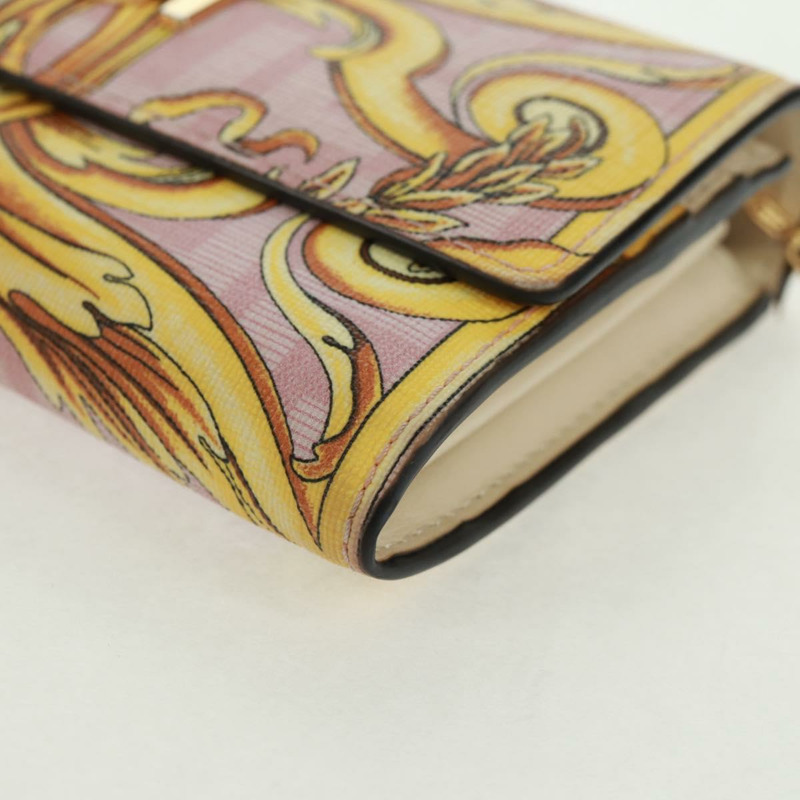 【日本直送】FENDI 鏈條錢包 Fendace Versace 聯名款 PVC 粉紅色金色 正品 BA10530SAV-15