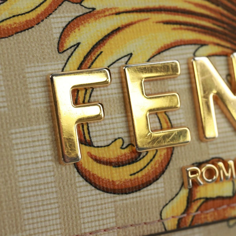 【日本直送】FENDI 鏈條錢包 Fendace Versace 聯名款 PVC 粉紅色金色 正品 BA10530SAV-18