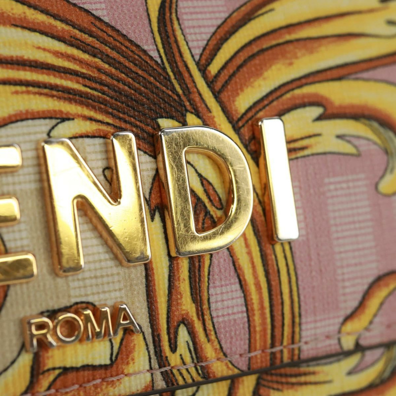 【日本直送】FENDI 鏈條錢包 Fendace Versace 聯名款 PVC 粉紅色金色 正品 BA10530SAV-19