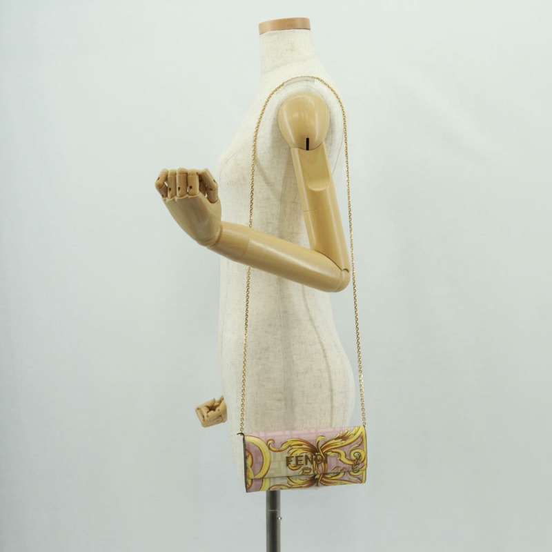 【日本直送】FENDI 鏈條錢包 Fendace Versace 聯名款 PVC 粉紅色金色 正品 BA10530SAV-27