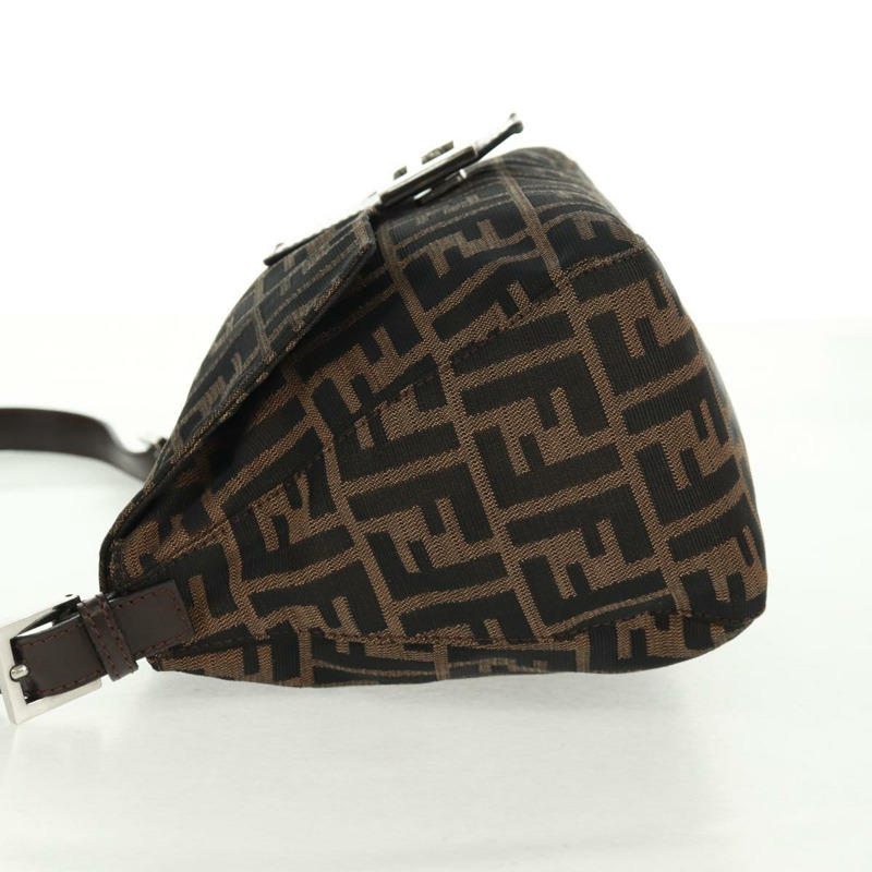 【日本直送】FENDI Zucca帆布Mamma Baguette單肩包 黑色 棕色 銀色 正品 170787V-2