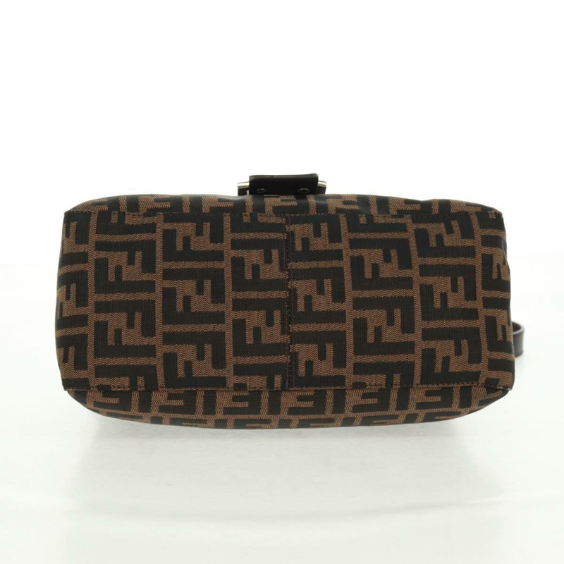 【日本直送】FENDI Zucca帆布Mamma Baguette單肩包 黑色 棕色 銀色 正品 170787V-4
