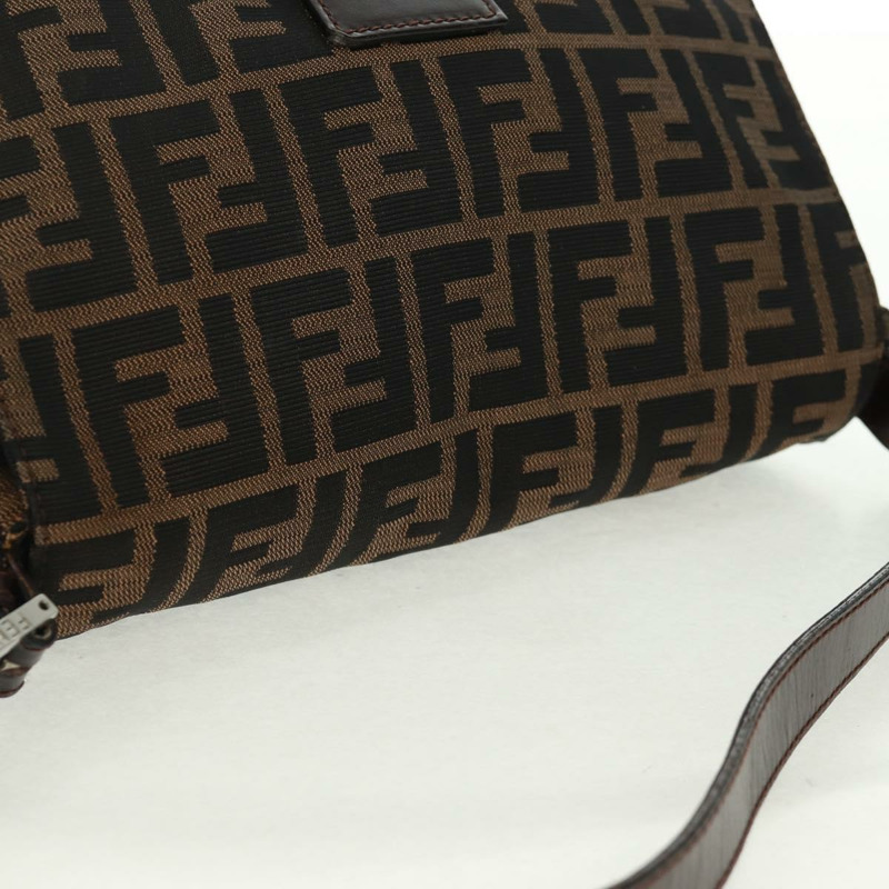 【日本直送】FENDI Zucca帆布Mamma Baguette單肩包 黑色 棕色 銀色 正品 170787V-5
