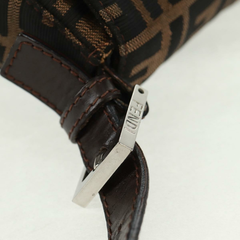 【日本直送】FENDI Zucca帆布Mamma Baguette單肩包 黑色 棕色 銀色 正品 170787V-7