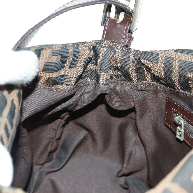【日本直送】FENDI Zucca帆布Mamma Baguette單肩包 黑色 棕色 銀色 正品 170787V-20