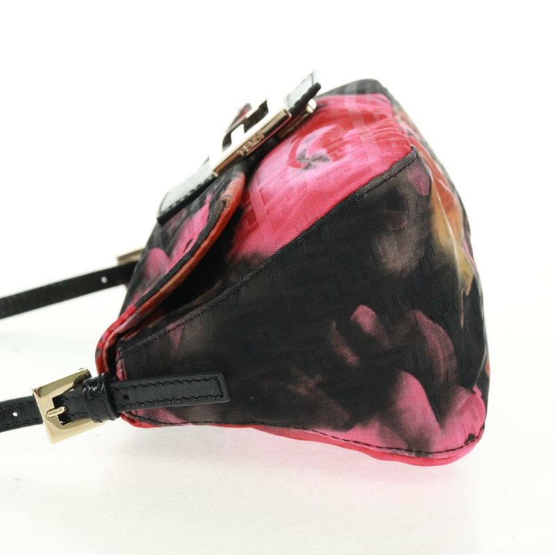 【日本直送】FENDI Zucchino帆布Mamma Baguette手袋 紅色金色 正品 170732SM-2