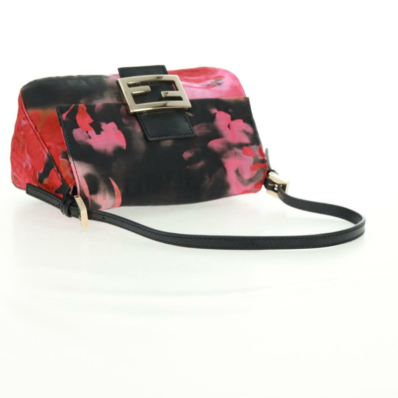 【日本直送】FENDI Zucchino帆布Mamma Baguette手袋 紅色金色 正品 170732SM-6