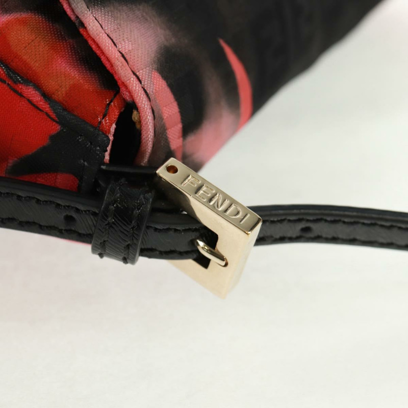 【日本直送】FENDI Zucchino帆布Mamma Baguette手袋 紅色金色 正品 170732SM-7