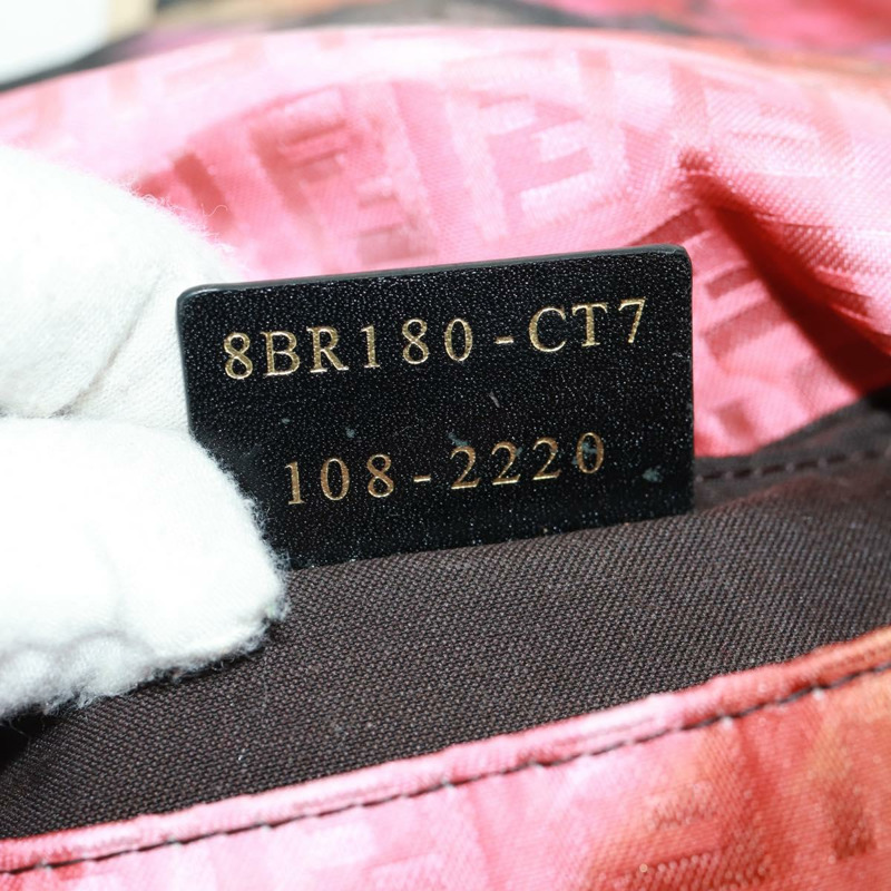 【日本直送】FENDI Zucchino帆布Mamma Baguette手袋 紅色金色 正品 170732SM-10