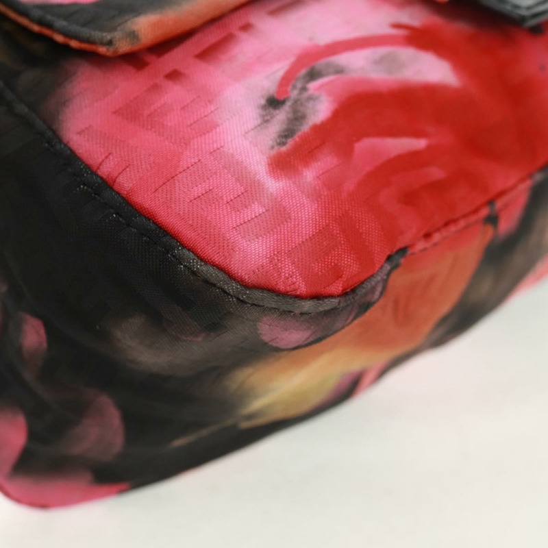 【日本直送】FENDI Zucchino帆布Mamma Baguette手袋 紅色金色 正品 170732SM-14