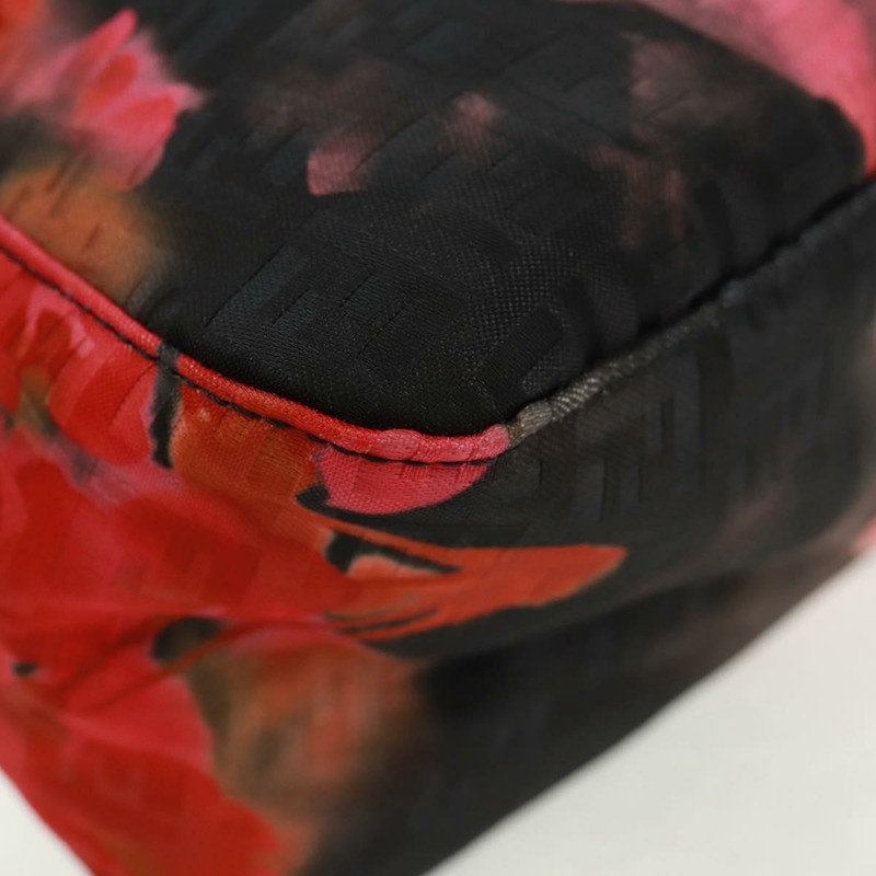 【日本直送】FENDI Zucchino帆布Mamma Baguette手袋 紅色金色 正品 170732SM-16