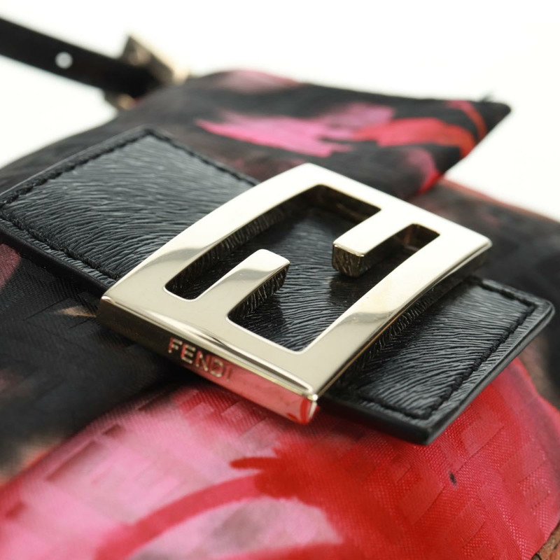 【日本直送】FENDI Zucchino帆布Mamma Baguette手袋 紅色金色 正品 170732SM-18