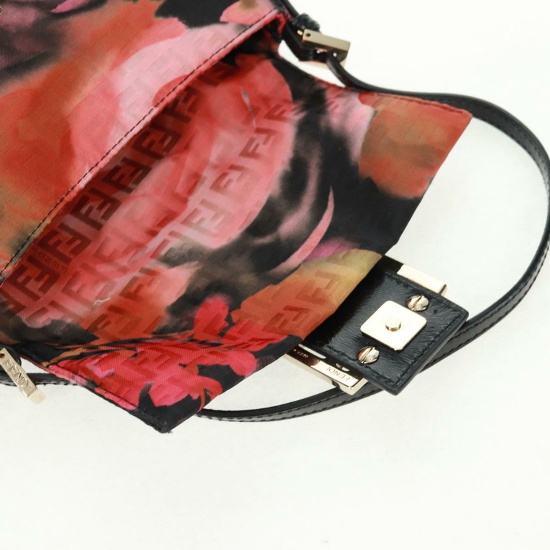 【日本直送】FENDI Zucchino帆布Mamma Baguette手袋 紅色金色 正品 170732SM-19