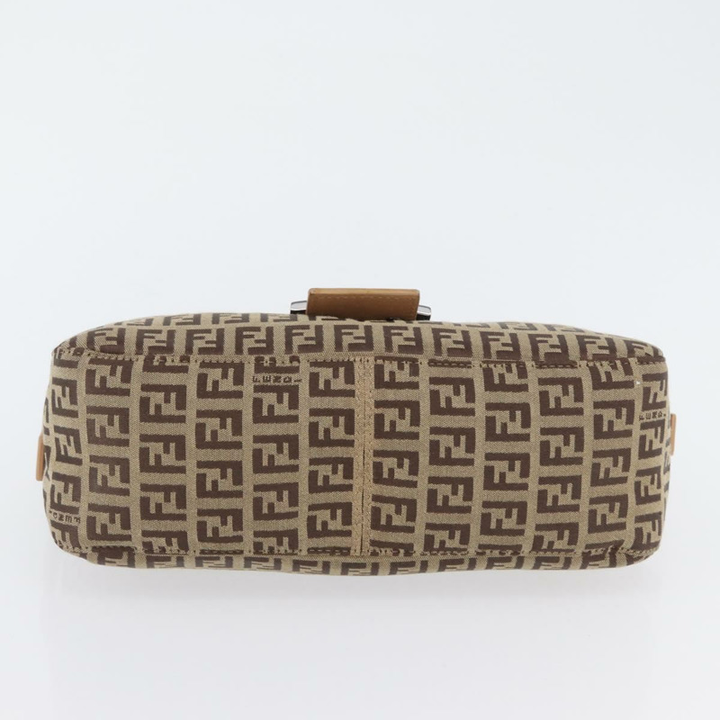 【日本直送】FENDI Zucchino 帆布 Mamma Baguette 單肩包 棕色 正品 fm5094V-4
