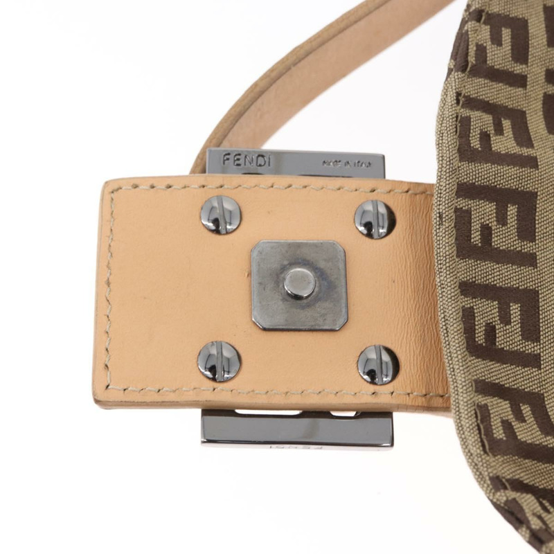 【日本直送】FENDI Zucchino 帆布 Mamma Baguette 單肩包 棕色 正品 fm5094V-8