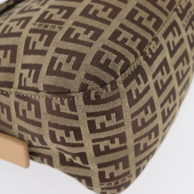 【日本直送】FENDI Zucchino 帆布 Mamma Baguette 單肩包 棕色 正品 fm5094V-13