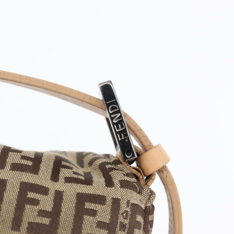 【日本直送】FENDI Zucchino 帆布 Mamma Baguette 單肩包 棕色 正品 fm5094V-17