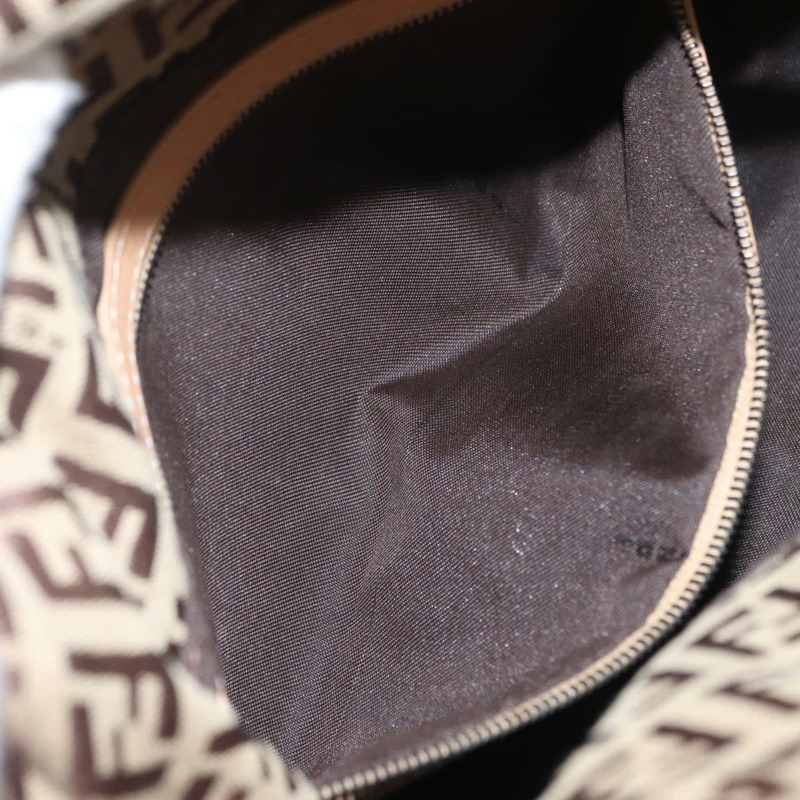 【日本直送】FENDI Zucchino 帆布 Mamma Baguette 單肩包 棕色 正品 fm5094V-23