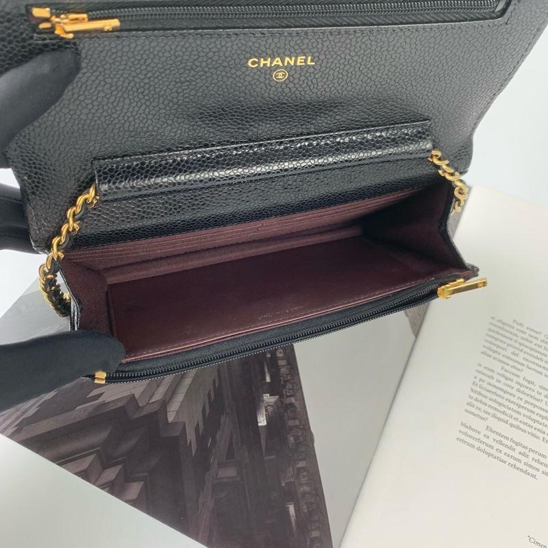 Chanel woc荔枝皮黑金/晶片款/專櫃購證/95新-8