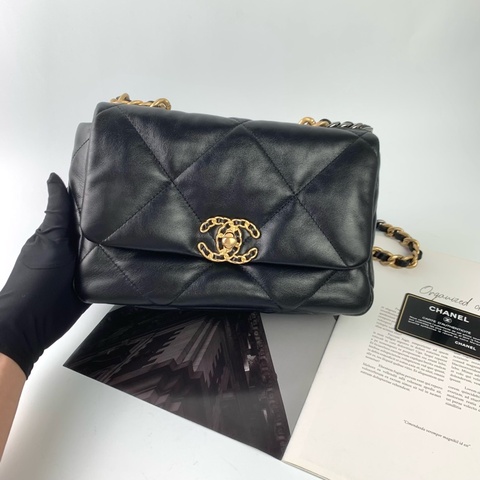 Chanel 19bag黑金小號