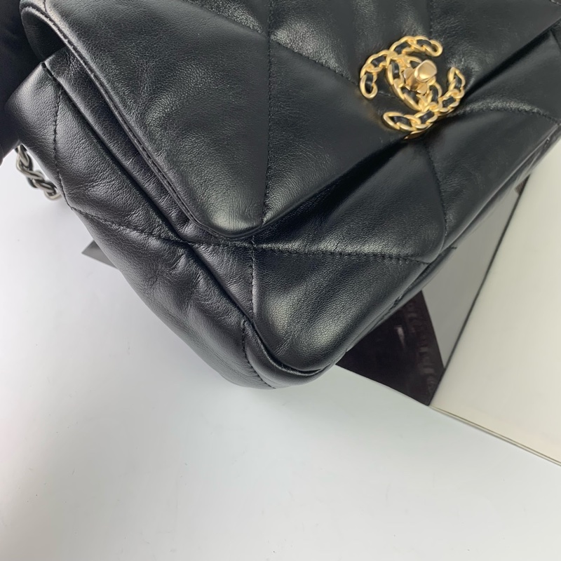 Chanel 19bag黑金小號-4