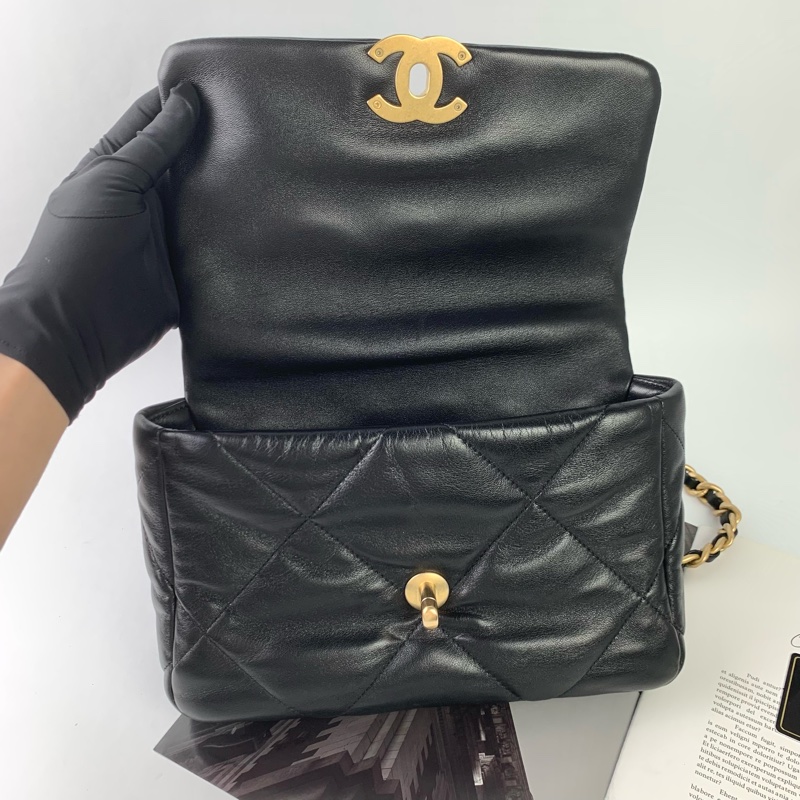Chanel 19bag黑金小號-8